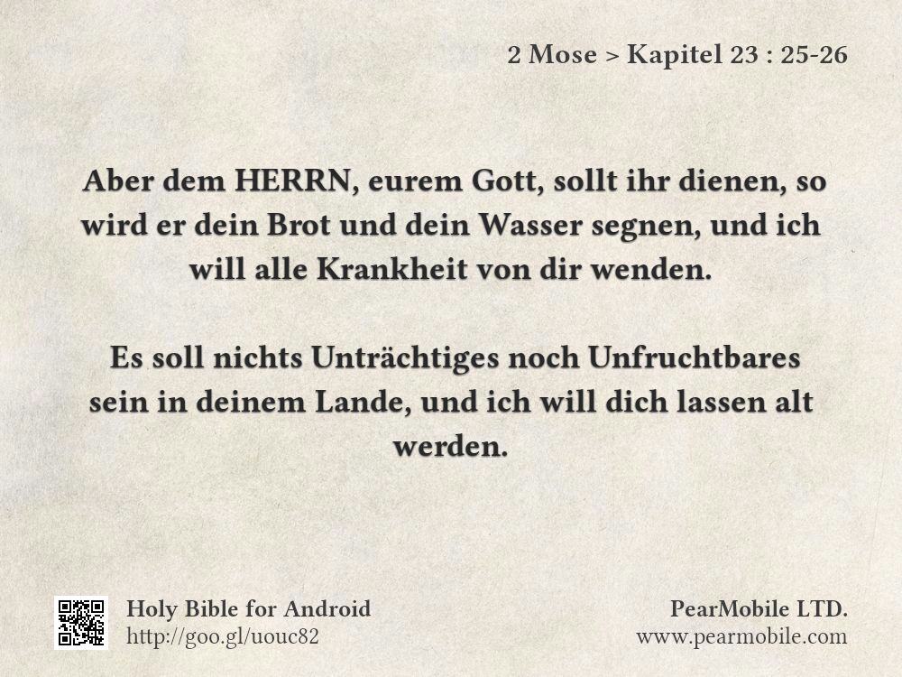 2 Mose, Kapitel 23:25-26